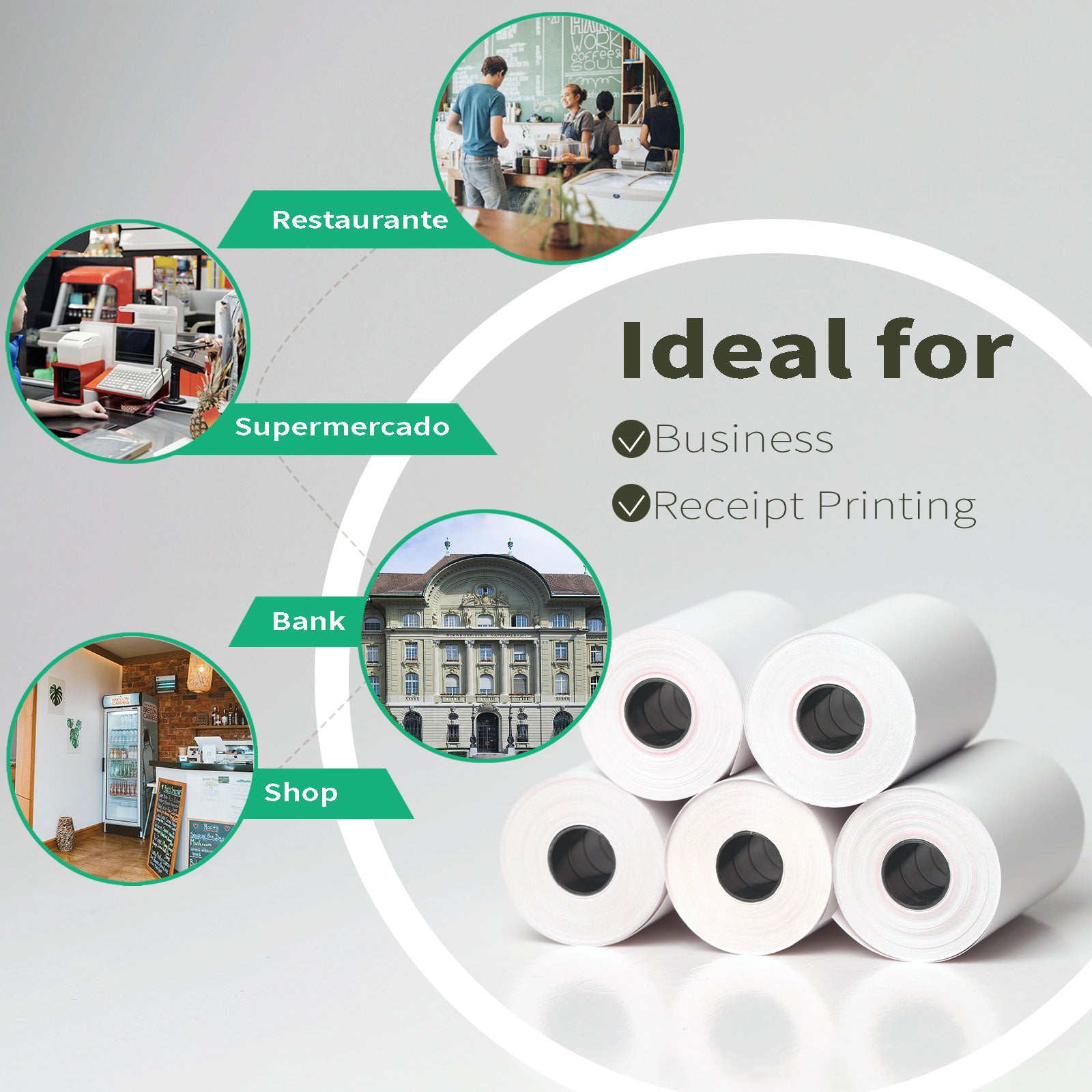 ROLLO PAPEL TERMICO 80x80x12  En Cajas de 50 Rollos