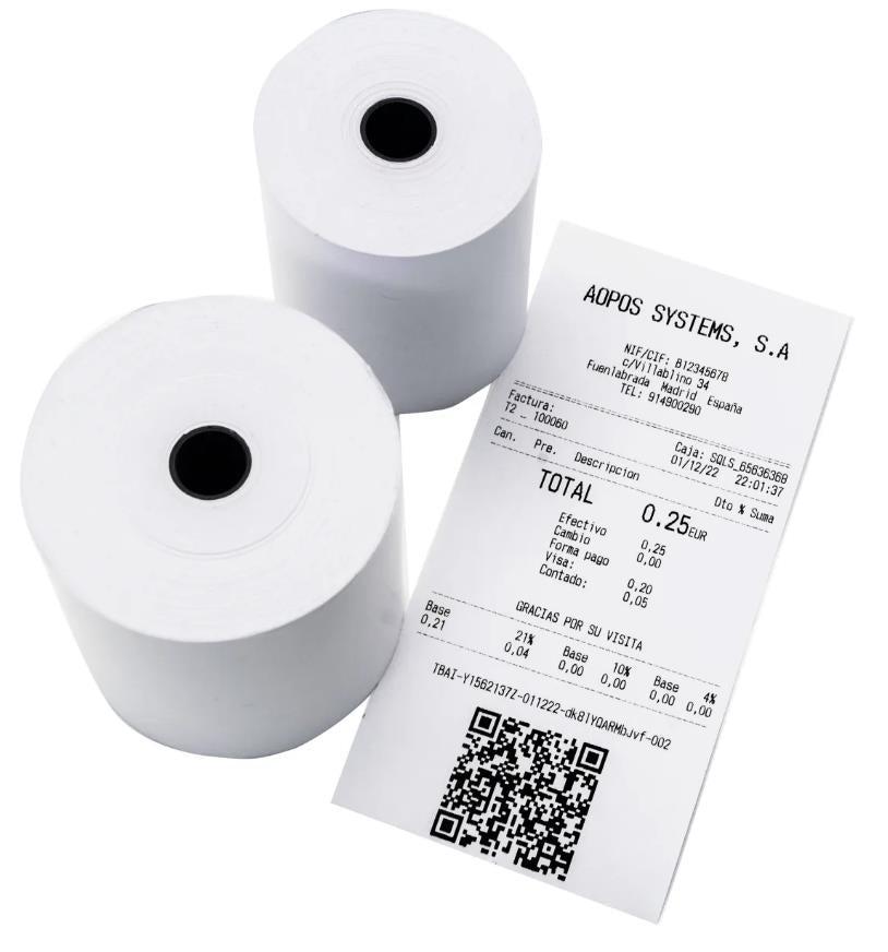 ROLLO PAPEL TERMICO 80x80x12  En Cajas de 50 Rollos